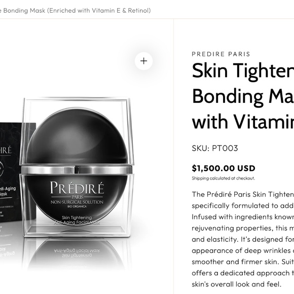 Predire Paris Skin Tightening Anti-Aging Facial Mask NWT UNOPENED - Picture 4 of 4